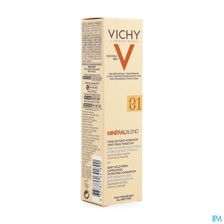 packshot van Vichy Minéralblend Fond De Teint Fluide 01 Clay 30 ml
