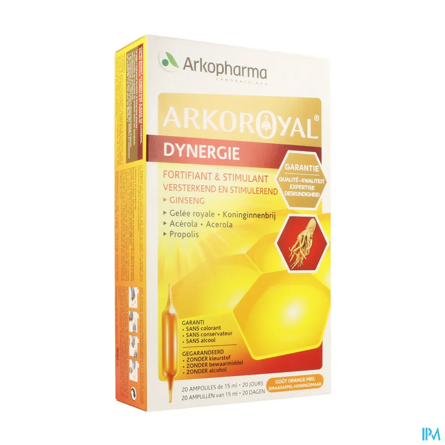 packshot van Arkopharma Arkoroyal Dynergie 20 ampullen