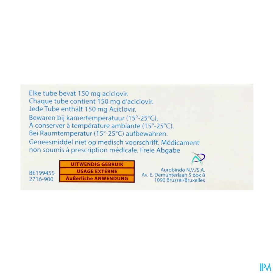 packshot van Viratop Crème voor de Behandeling van Koortsblaasjes Tube 3 g