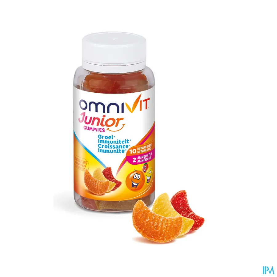 productshot van Omnivit Junior voor Groei en Immuniteit 30 Gummies met Lekkere Fruitsmaak