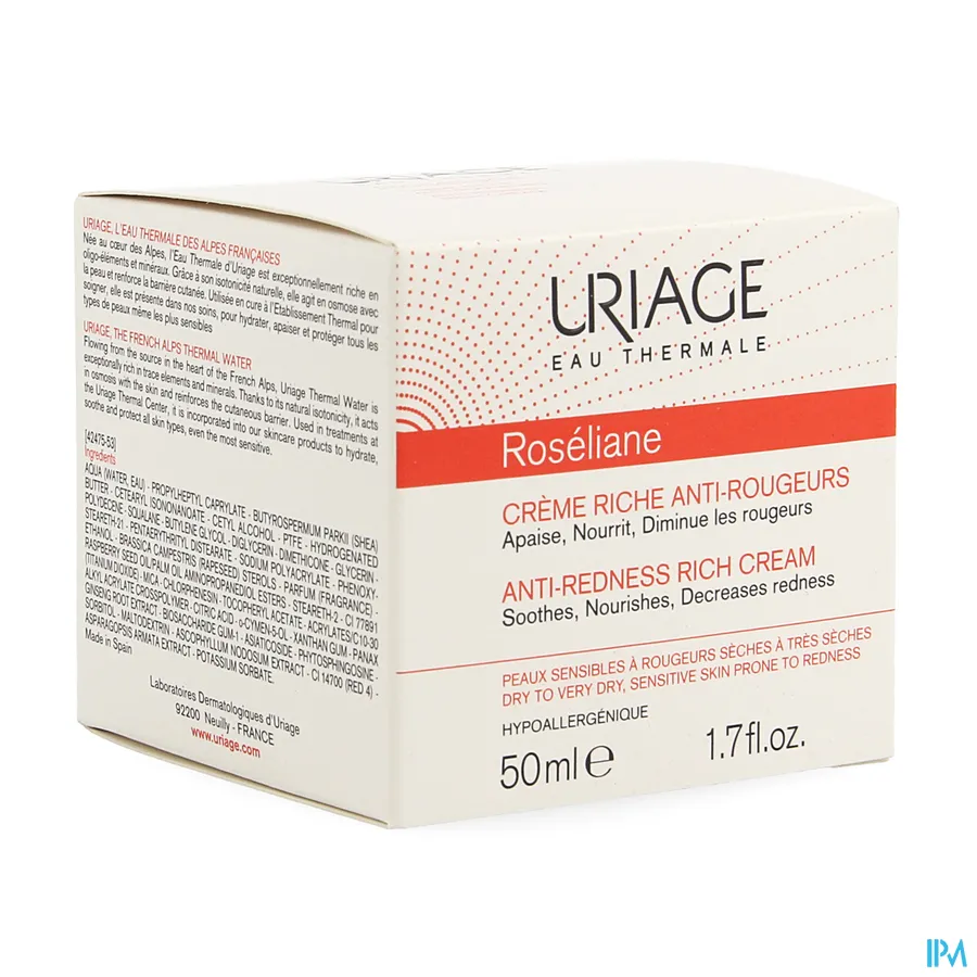 packshot van Uriage Roséliane Rijke Crème tegen Roodheid voor Droge Huid 40 ml