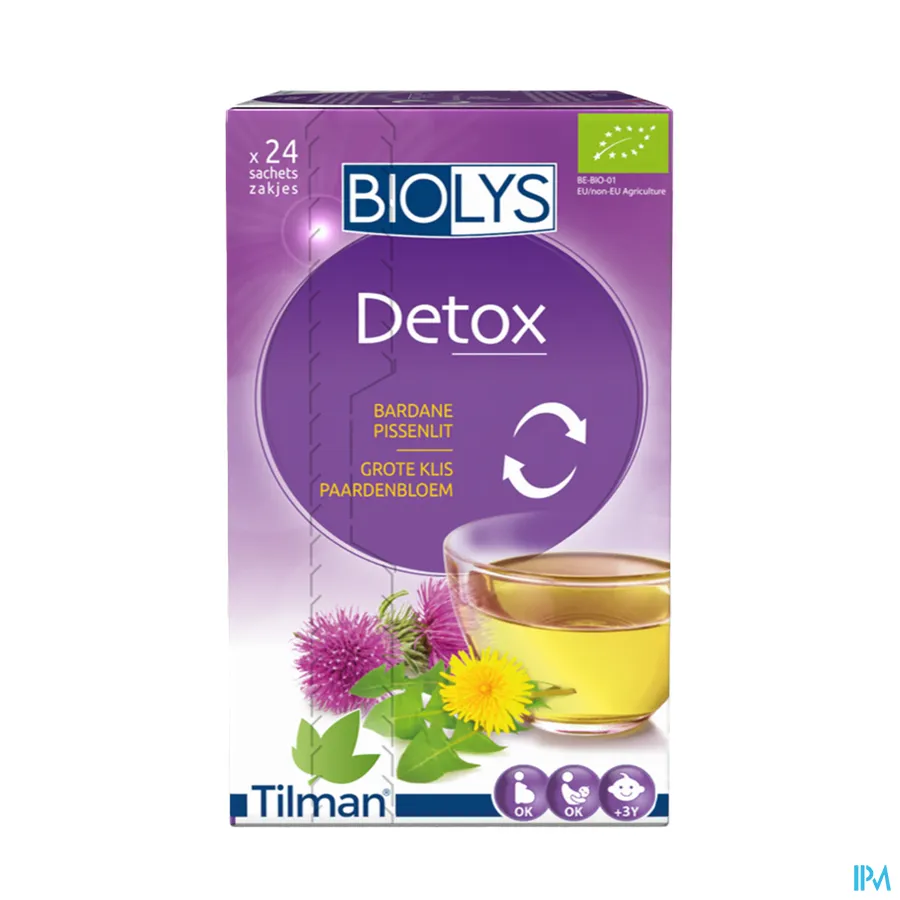 packshot van Tilman Biolys Detox Klis-Paardenbloem 24 zakjes