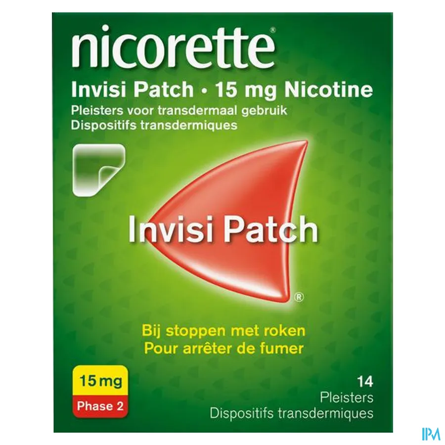 packshot van Nicorette Invisi Patch 15 mg 14 Pleisters