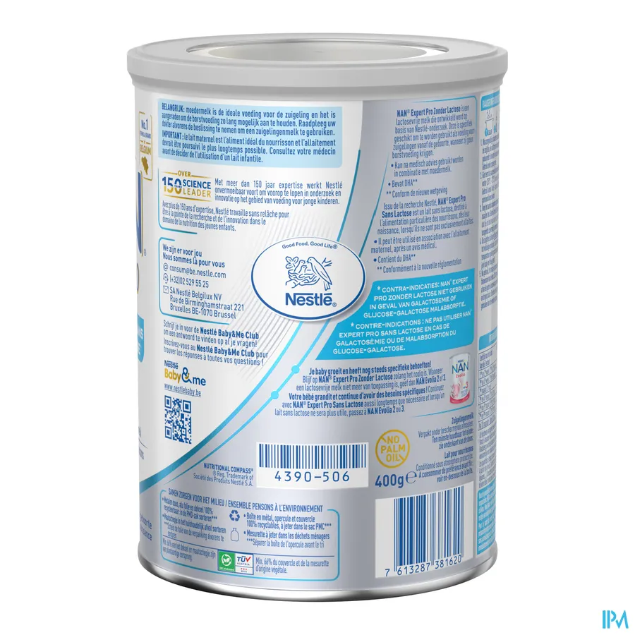 packshot van Nan Zonder Lactose Poeder 400 g