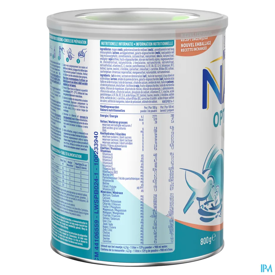 packshot van Nan Verzadiging 1 van 0-6 maanden Pot 800 g