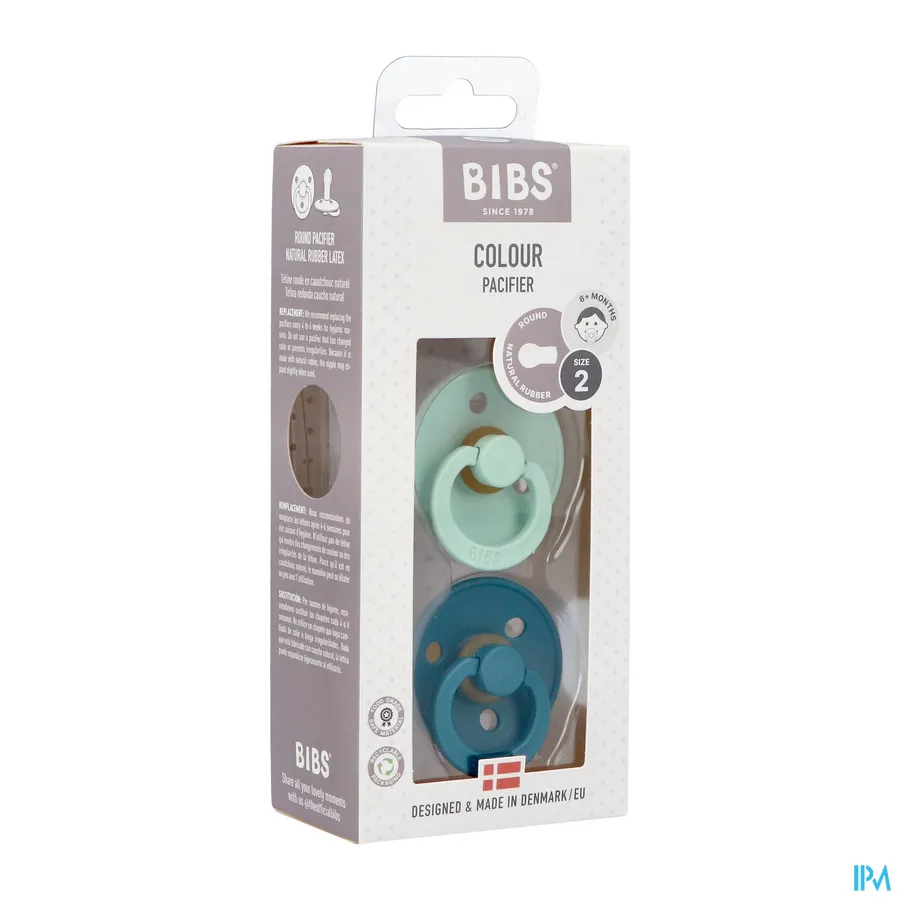 packshot van Bibs 2 Fopspeen Duo Mint/forest Lake 2