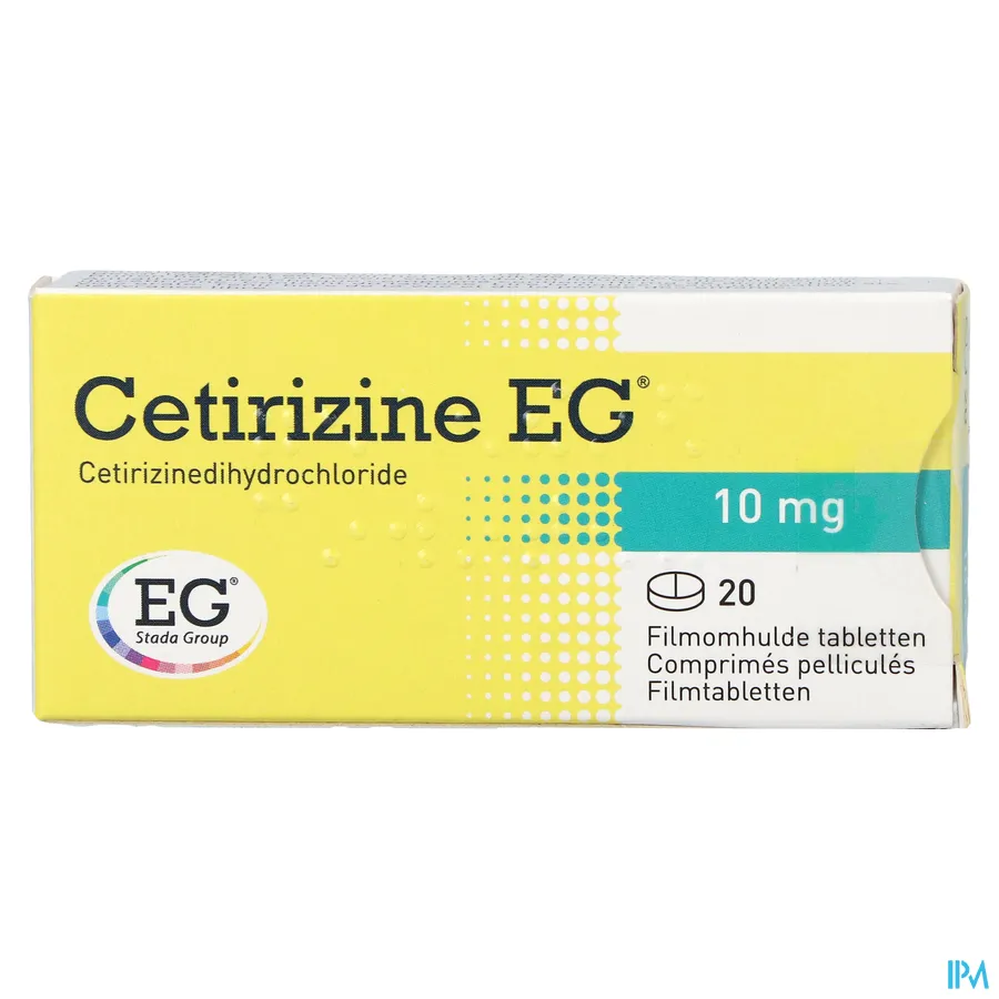 packshot van Cetirizine EG 10 mg 20 Tabletten