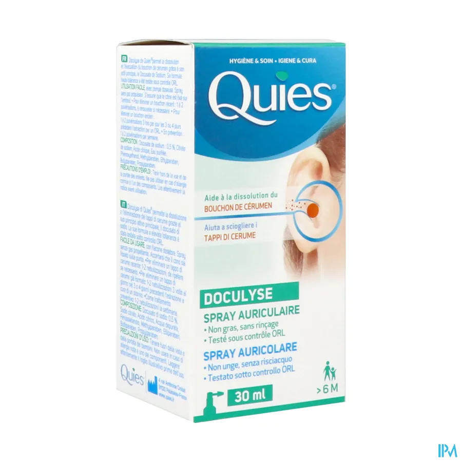 packshot van Quies Doculyse tegen Oorsmeerproppen Spray met Doseerpomp 30 ml