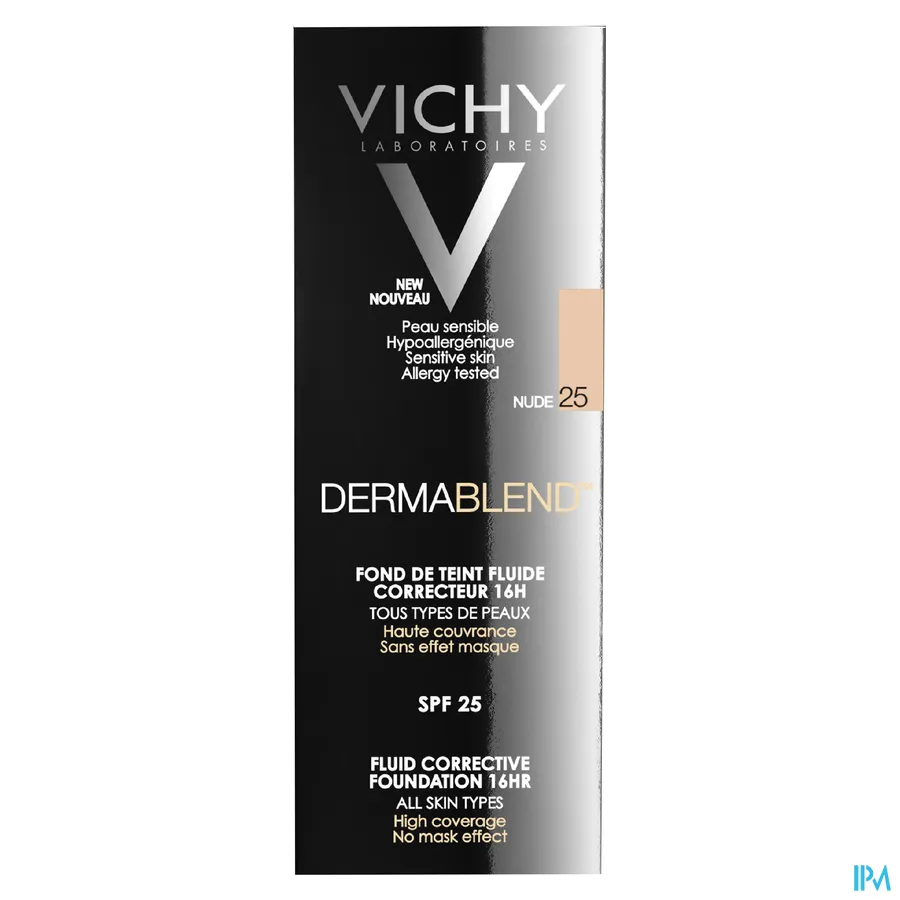 packshot van Vichy Dermablend Fond De Teint Fluide 25 Nude 30 ml