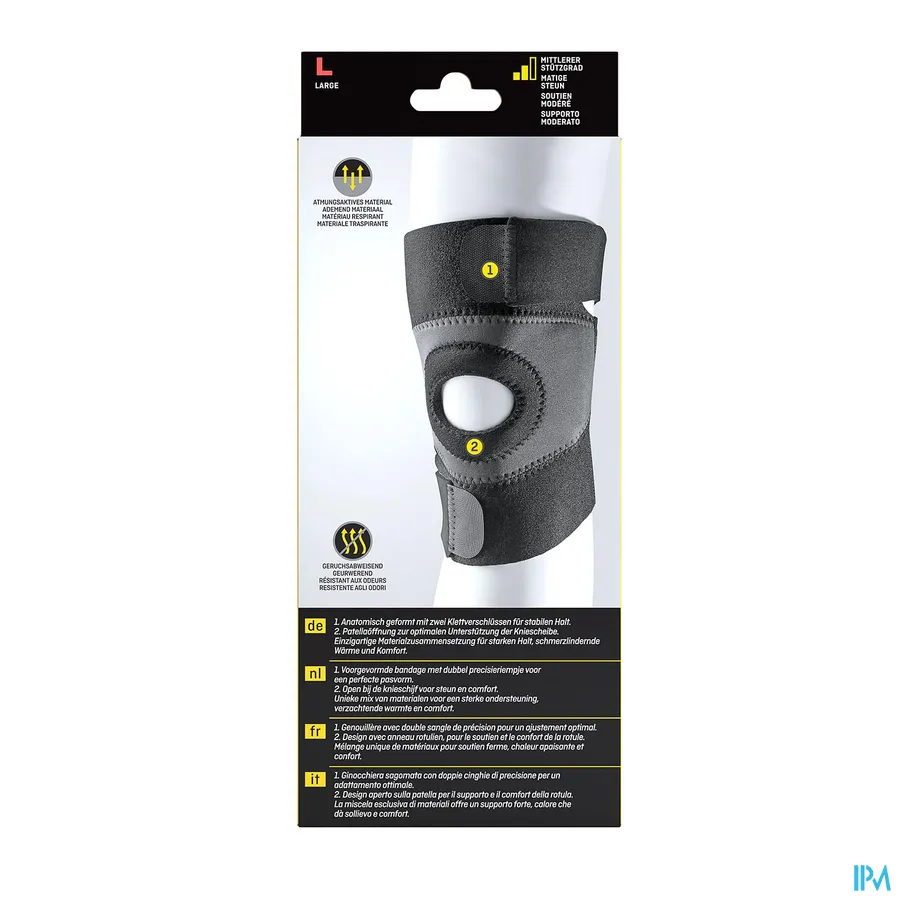 packshot van Futuro Sport Vochtregulerende Kniebandage Maat Large (Middelmatige Steun)