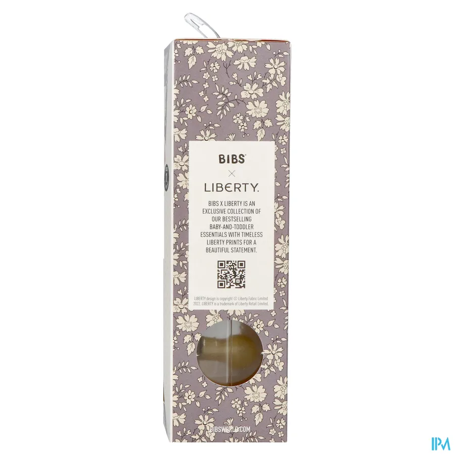 packshot van Bibs 1 Fopspeen Duo Liberty Garden Bobo Blue 2