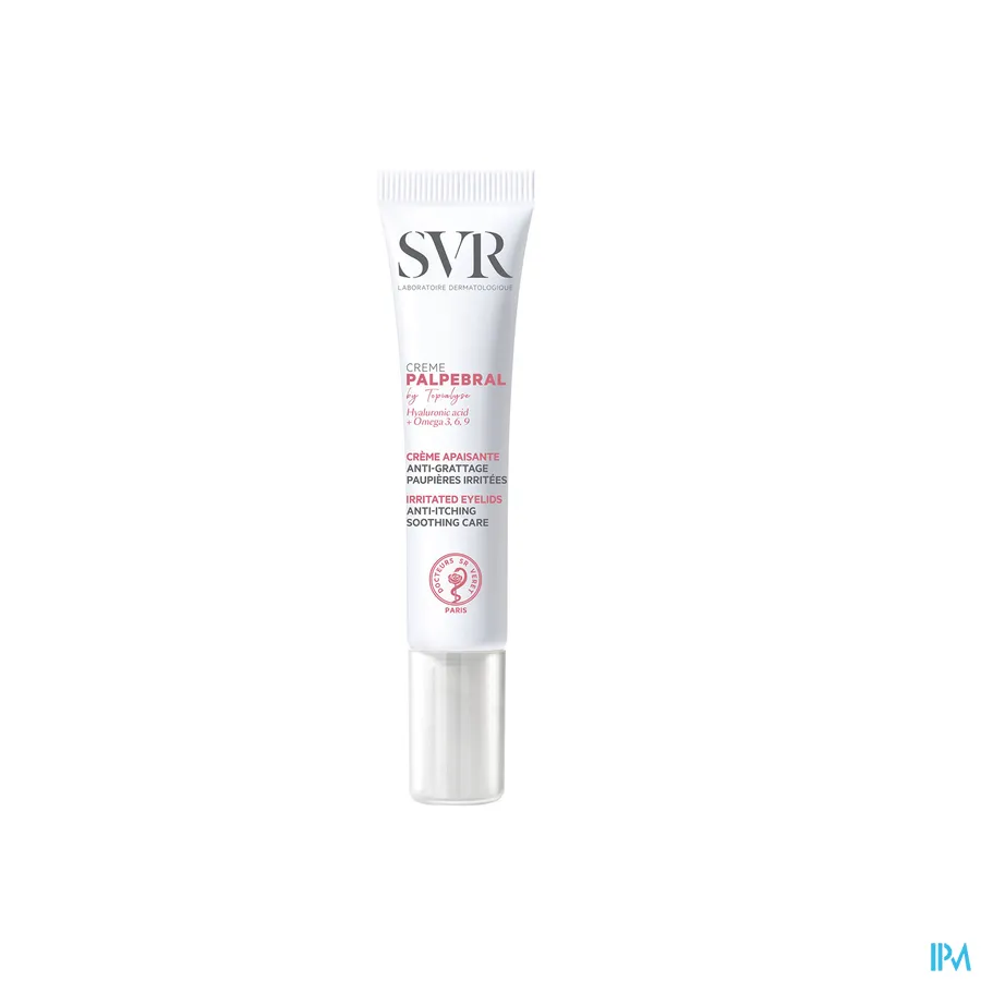productshot van SVR Topialyse Palpébral Kalmerende Crème tegen Jeuk voor Geïrriteerde Oogleden Tube 15 ml