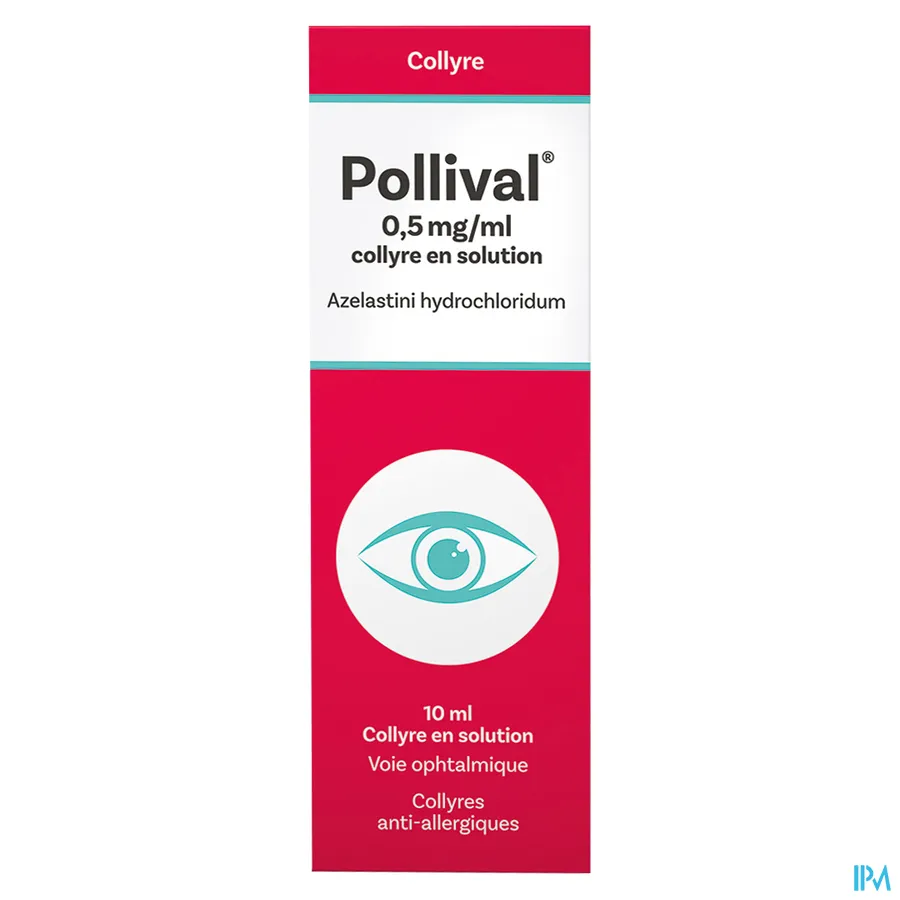 packshot van Pollival 0,5mg/ml Oogdruppels Multidosis Pompfles 10 ml