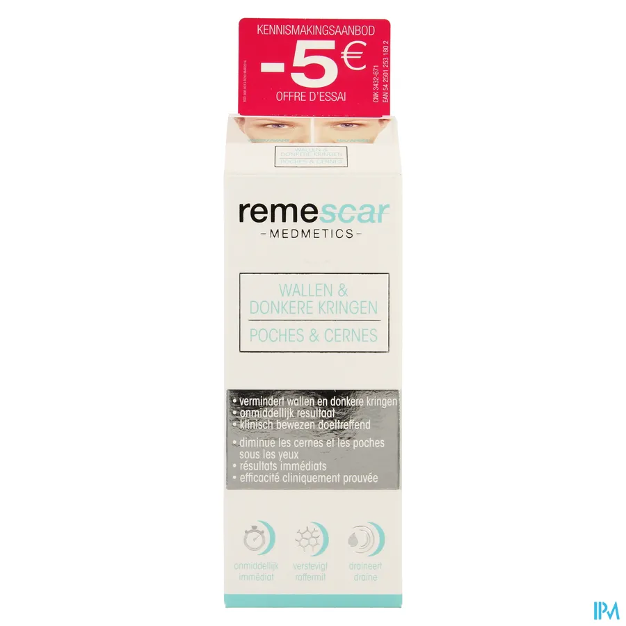 packshot van Remescar tegen Wallen en Donkere Kringen met Onmiddellijk Effect 8 ml