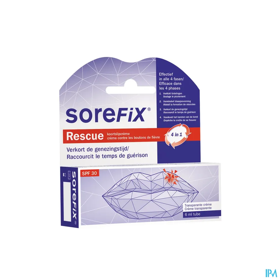 packshot van Sorefix Rescue Oplossing Koortsblaasjes Tube 6ml