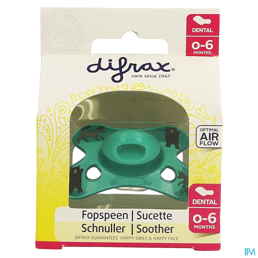 packshot van Difrax Fopspeen Sil Mini-Dental Girl 0-6m