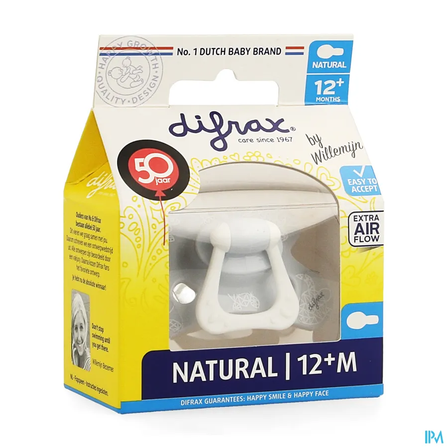 packshot van Difrax Fopspeen Natural 12m+