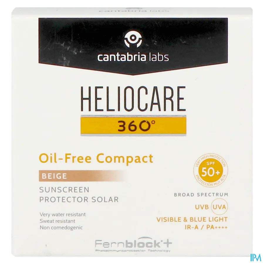 packshot van Heliocare 360° Oil Free Compact Spf50+ Beige 10g