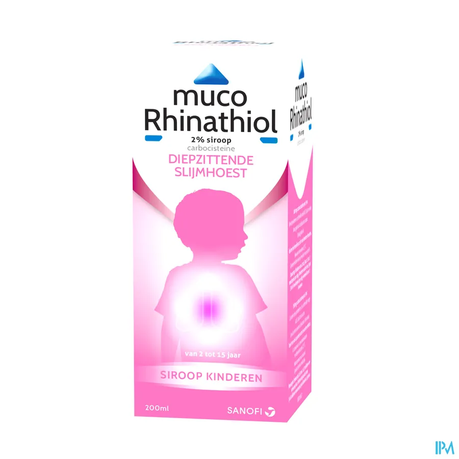 packshot van Muco Rhinathiol 2% Kind Siroop 200 ml