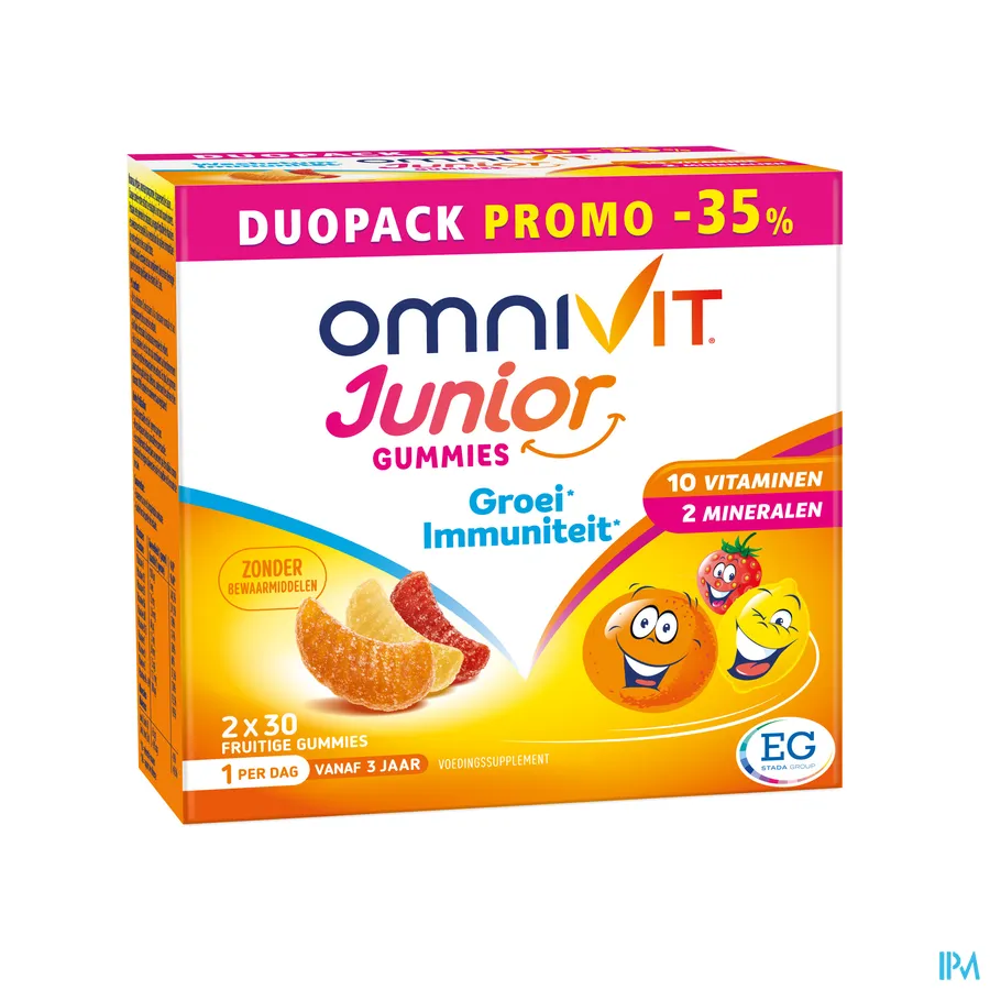 packshot van Omnivit Junior Gummies Duopack 2 x 30 gummies