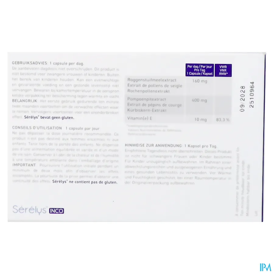 packshot van Serelys Inco Caps 30