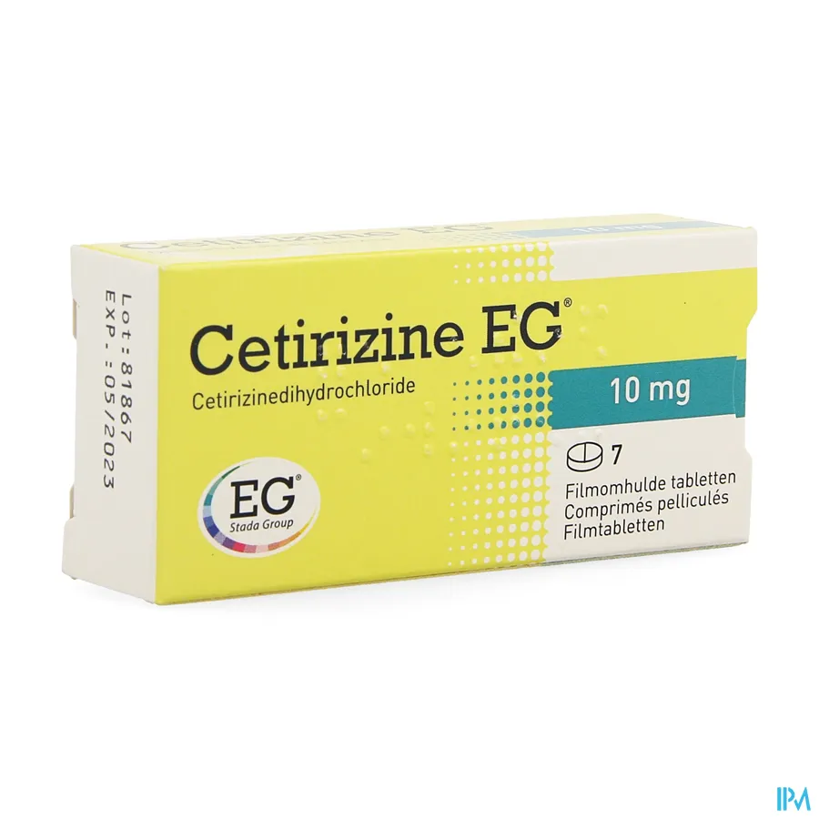 packshot van Cetirizine EG 10 mg 7 Tabletten