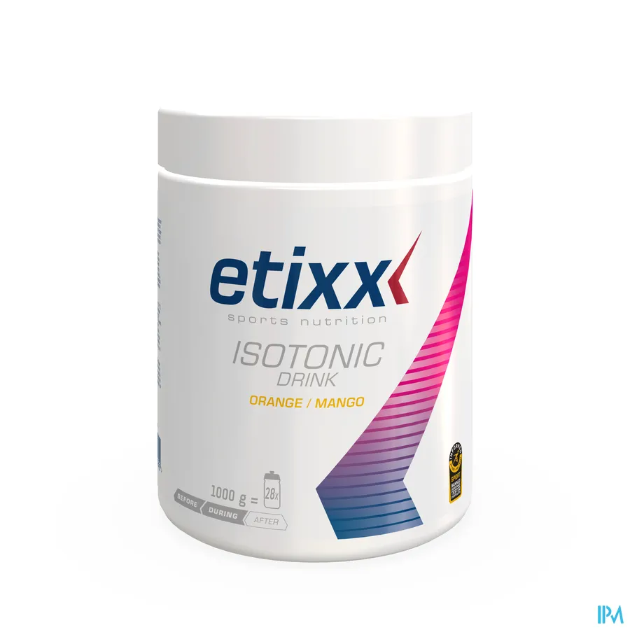 packshot van Etixx Isotonic Poeder met Sinaasappel-Mangosmaak 1 kg