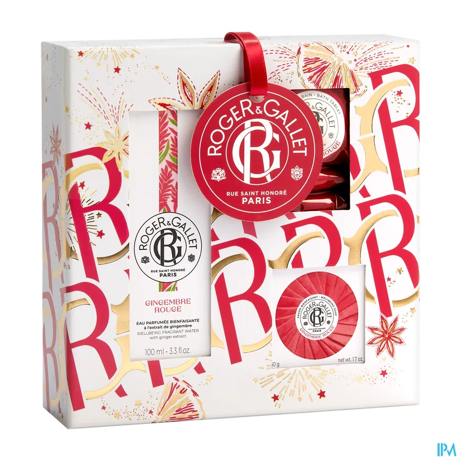 packshot van Roger & Gallet Gingembre Rouge Trio Geschenkset