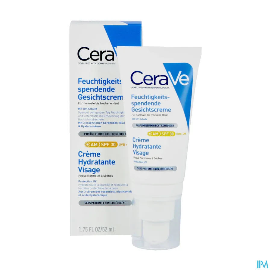 productshot van CeraVe Hydraterende Gezichtscrème SPF30