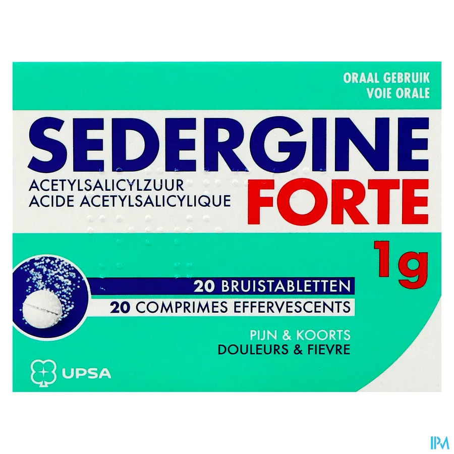 packshot van Sedergine Forte Bruis 1gr 20 bruistabletten