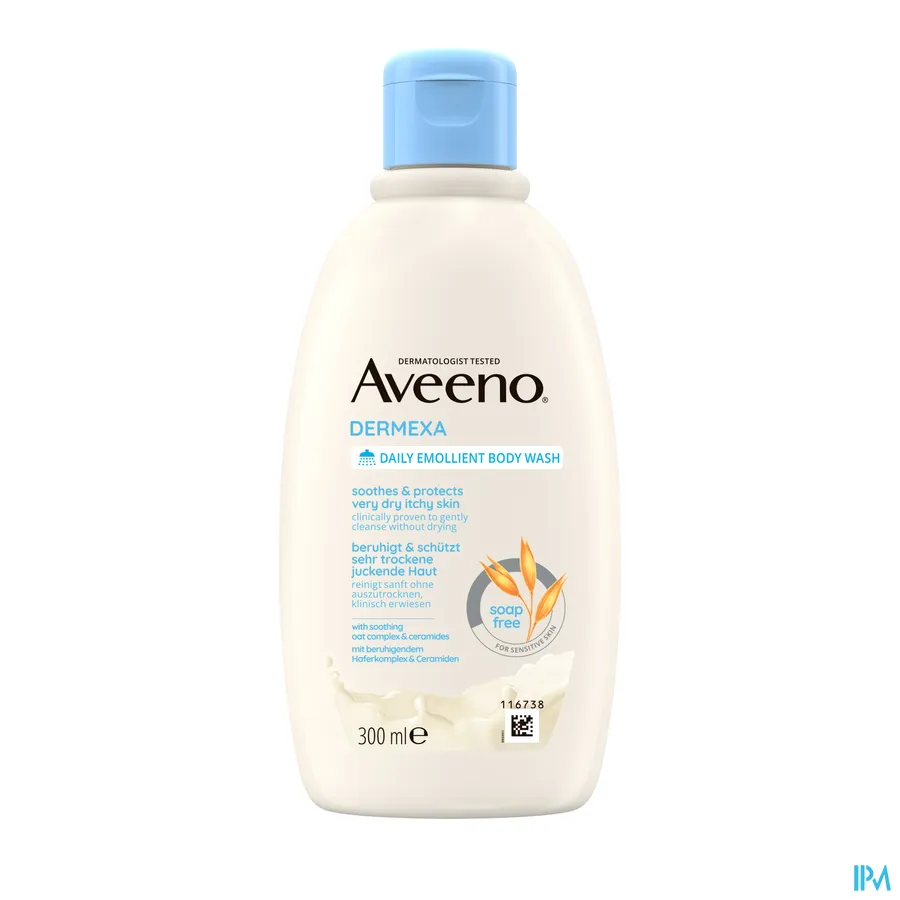 productshot van Aveeno Dermexa Verzachtende Douchegel 300 ml