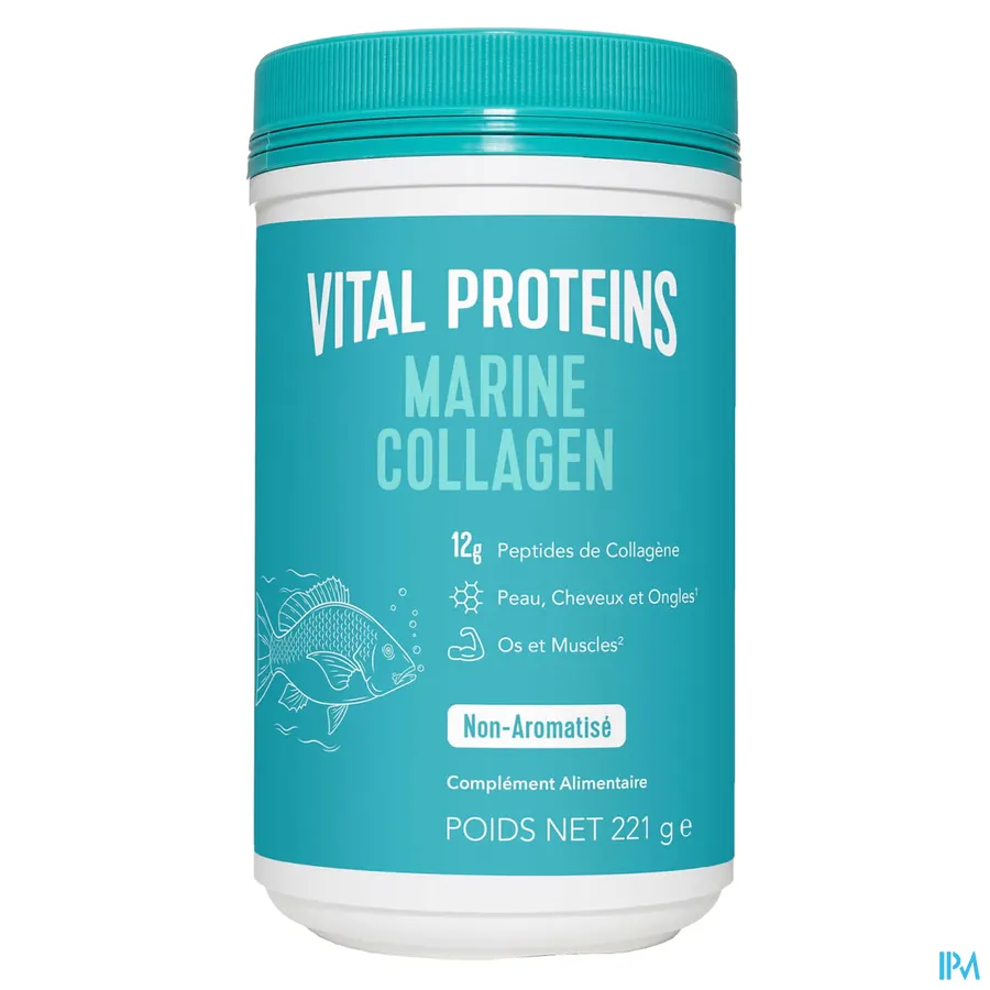 packshot van Vital Proteins 'Marine Collageen' met Neutrale Smaak Pot 221 g