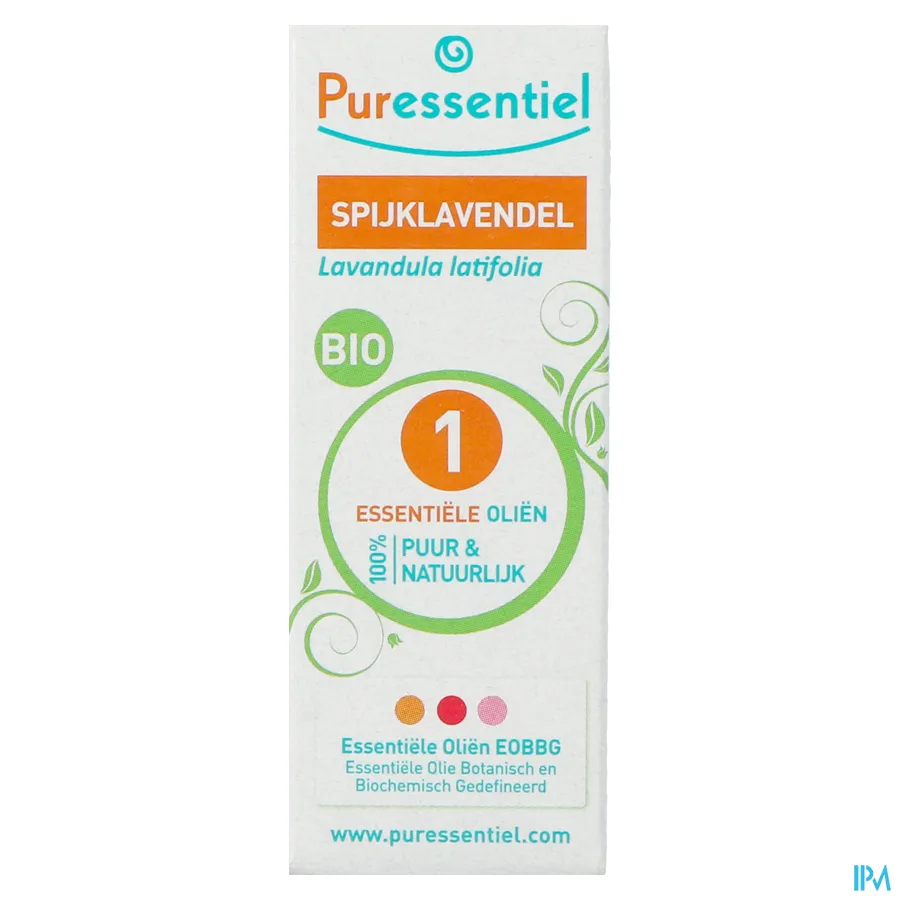 packshot van Puressentiel Bio Essentiële Olie van Spijklavendel 10 ml