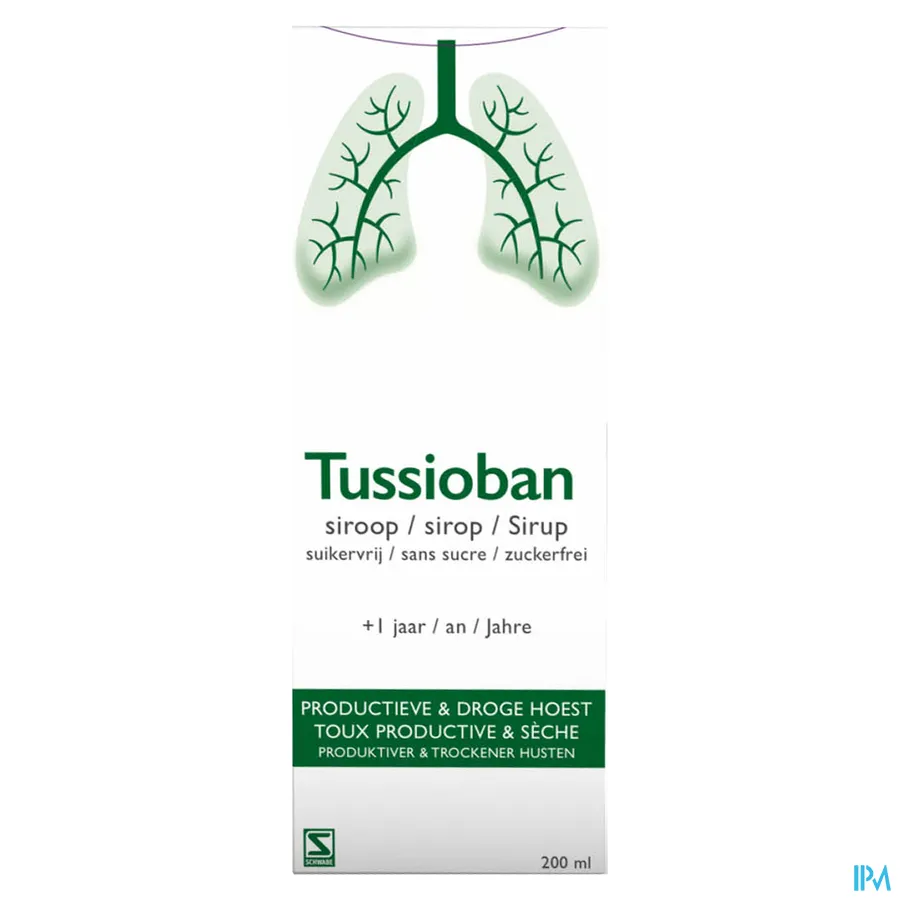 packshot van Tussioban Siroop 200 ML