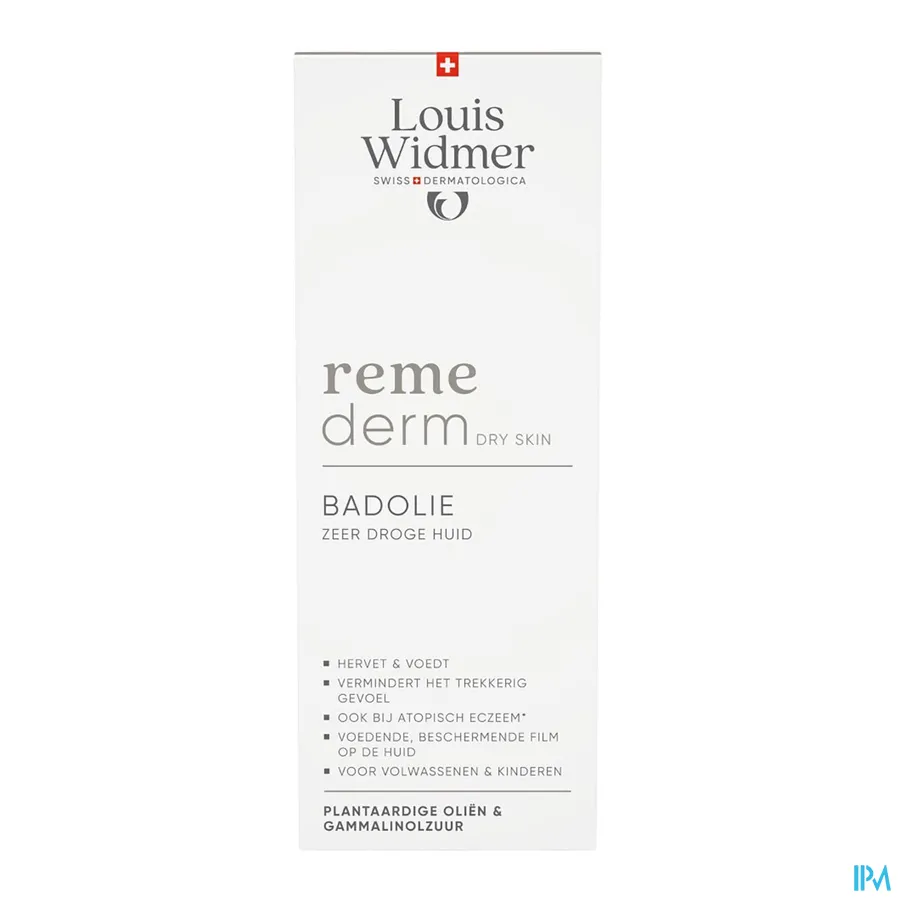 packshot van Louis Widmer Remederm Dry Skin Badolie 250 ml