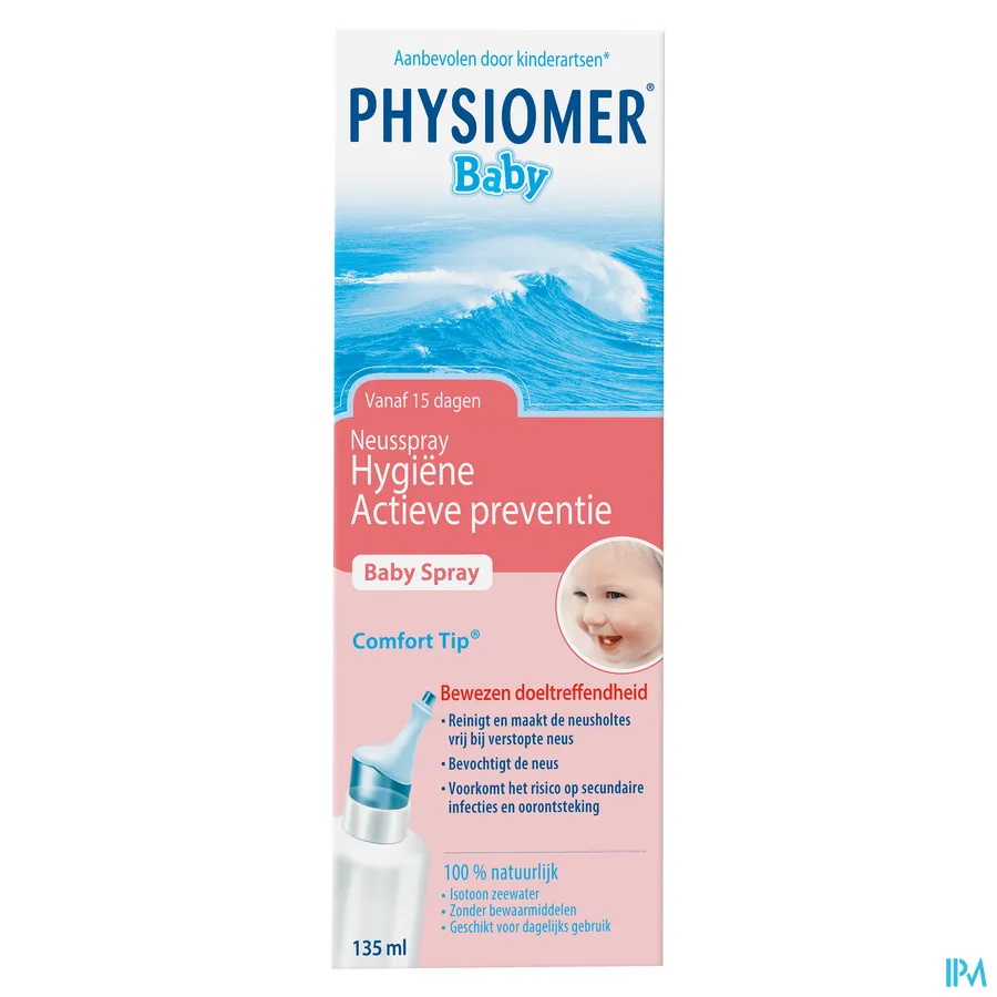 packshot van Physiomer Baby Fysiologische Neusspray voor Hygiëne en Actieve Preventie 135 ml