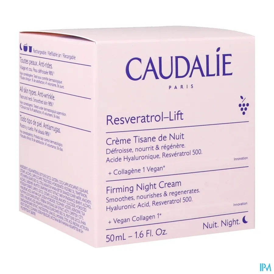 packshot van Caudalie Resveratrol-Lift Crème Nachtthee 50 ml