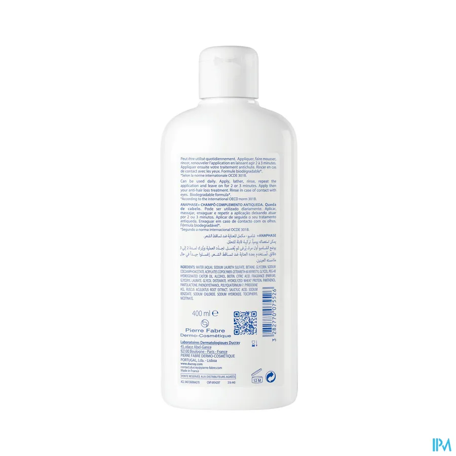 productshot van Ducray Anaphase+ Shampoo 400 ml