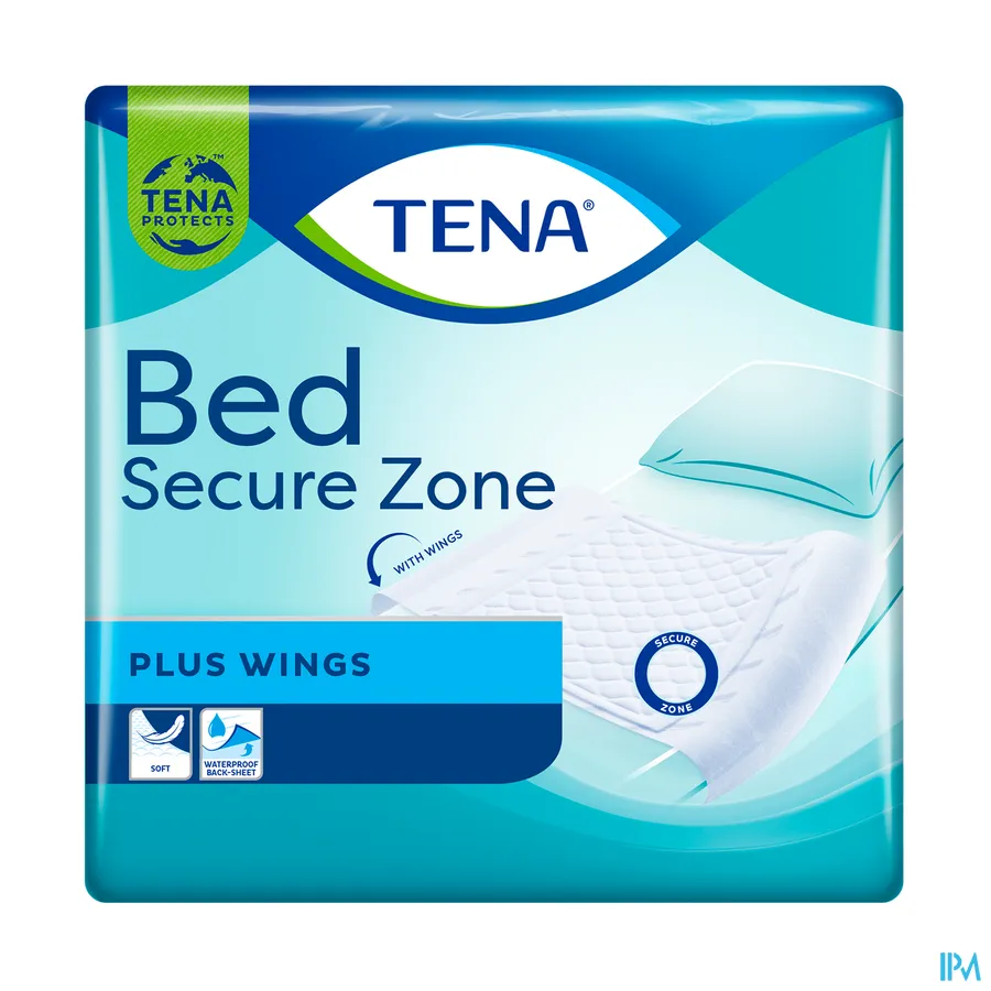 packshot van TENA Bed Secure Zone Plus Wings 80 x 180 cm 20 stuks