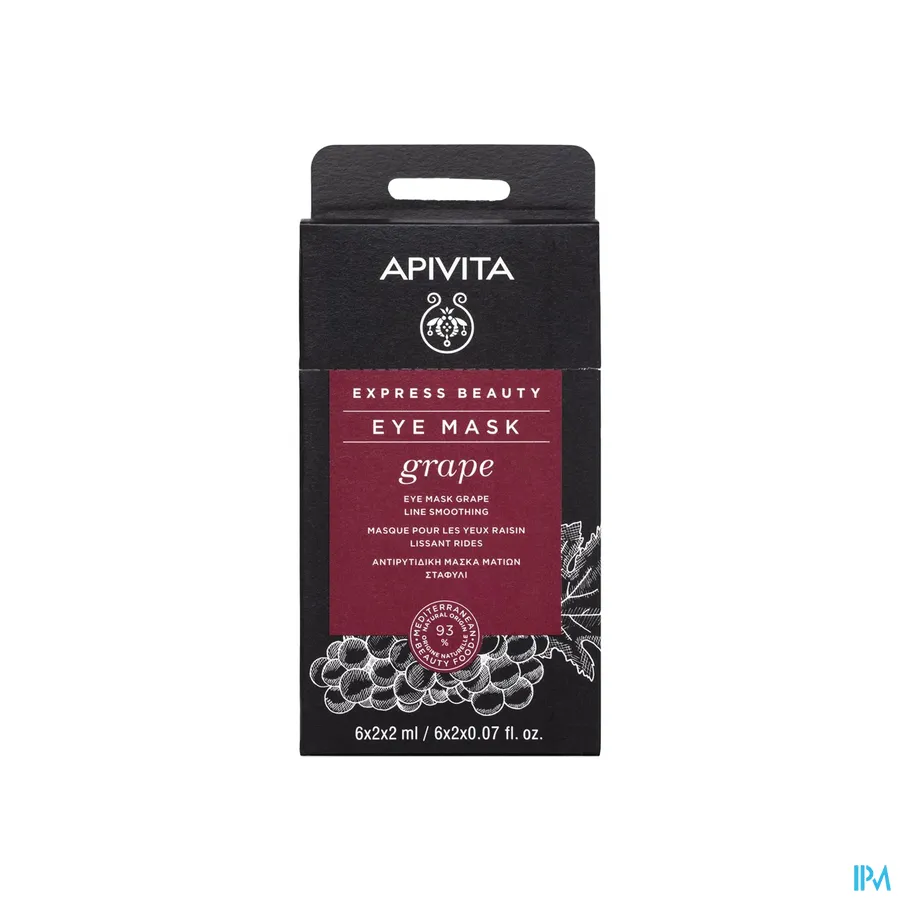 packshot van Apivita Express Beauty Oogmasker Druiven 2 x 2 ml