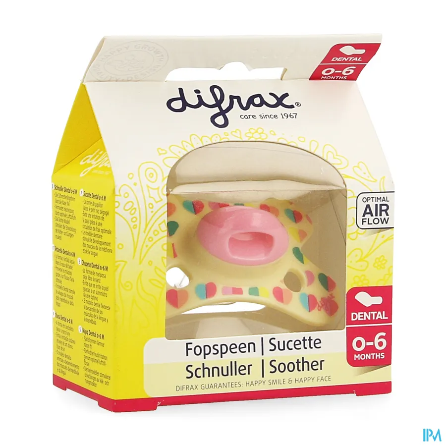 packshot van Difrax Fopspeen Sil Mini-Dental Girl 0-6m