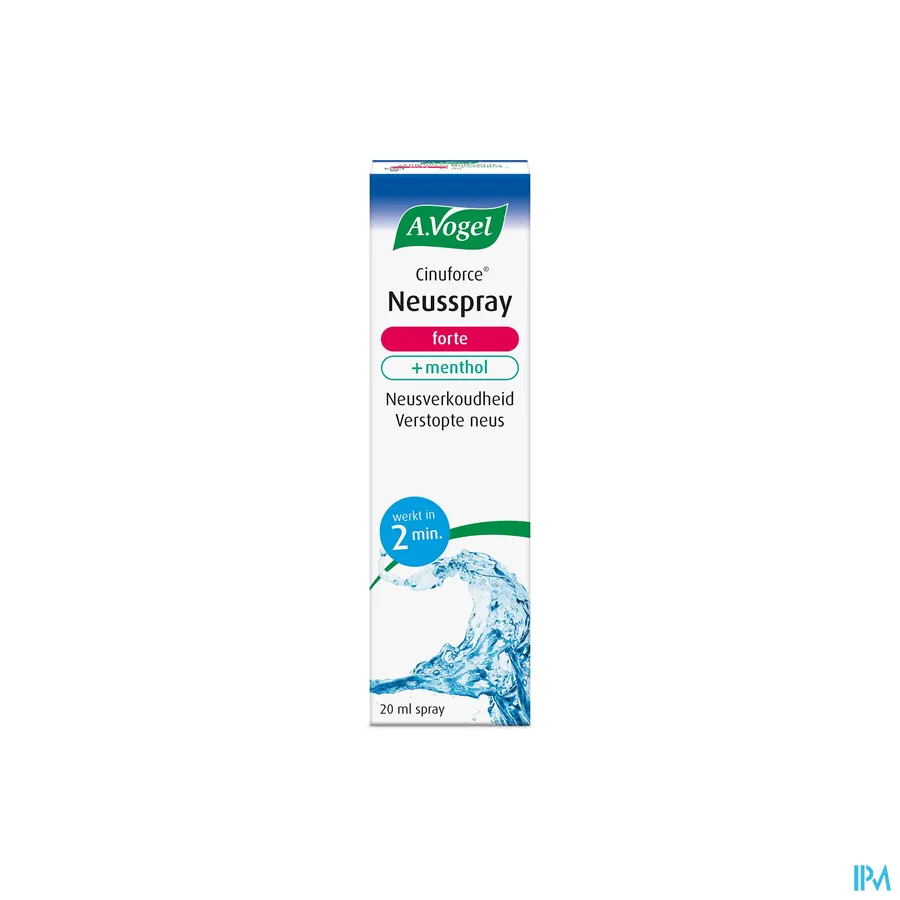 packshot van A. Vogel Cinuforce Neusspray Forte met Menthol - Sterke Zeezoutoplossing bij Neusverkoudheid en Verstopte Neus 20 ml