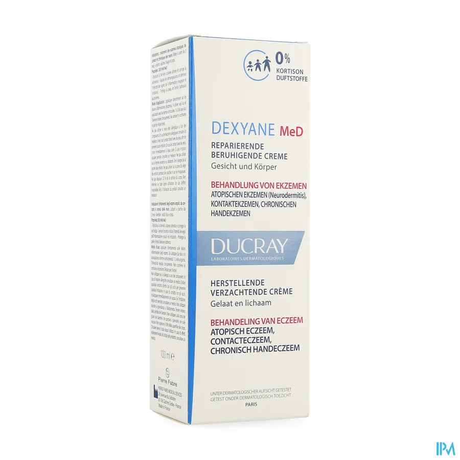 packshot van Ducray Dexyane MeD Herstellende Verzachtende Crème voor Behandeling van Eczeem van Gelaat en Lichaam 100 ml
