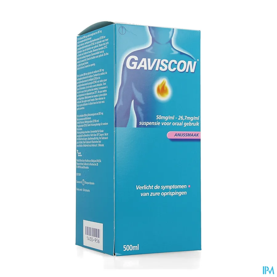 packshot van Gaviscon tegen Zure Oprispingen Anijssmaak 500 ml
