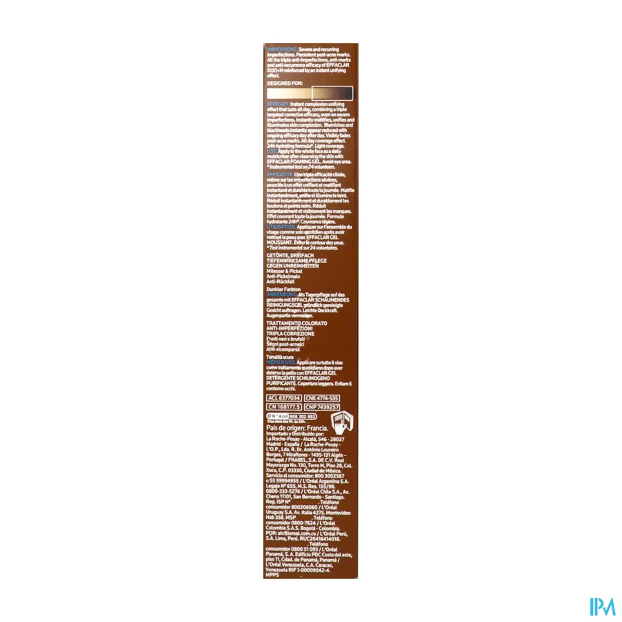 packshot van La Roche-Posay Effaclar Duo +M Unifiant 40 ml Deep Shade