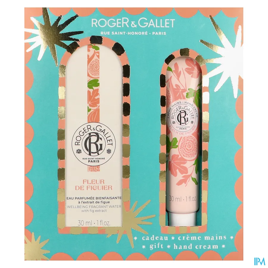 packshot van Roger & Gallet Geparfumeerd Water + Handcrème Geschenkset Fleur de Figuier