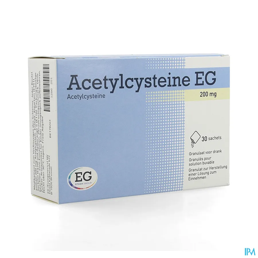 packshot van Acetylcysteïne EG 200 mg 30 Zakjes