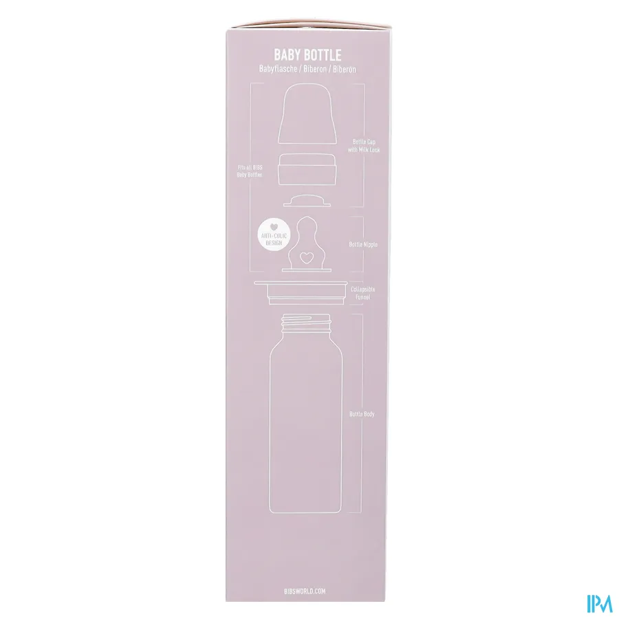 packshot van Bibs Zuigfles Complete Set Ivory 270ml