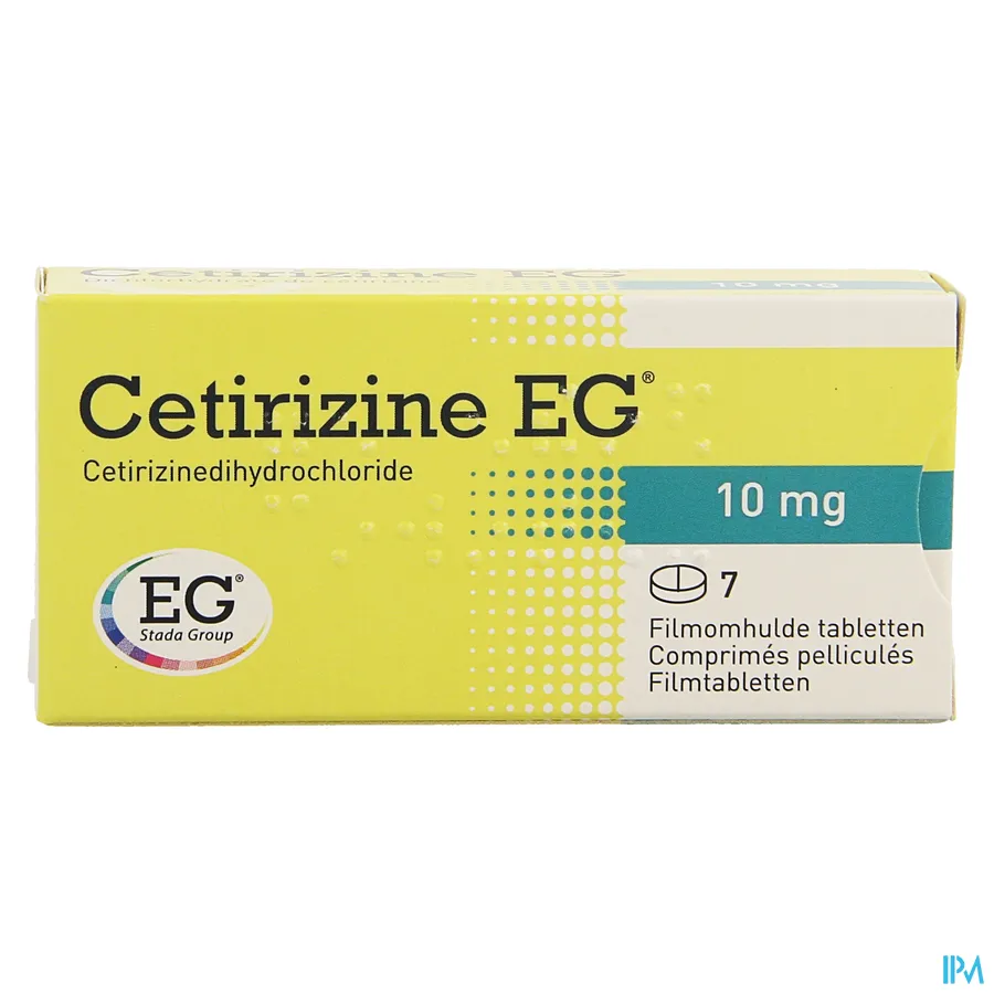 packshot van Cetirizine EG 10 mg 7 Tabletten