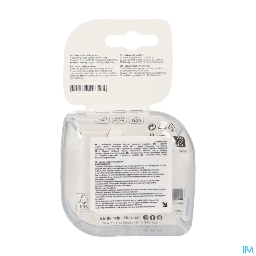 packshot van Difrax Fopspeen Dynamic Harmony 0-3m 2